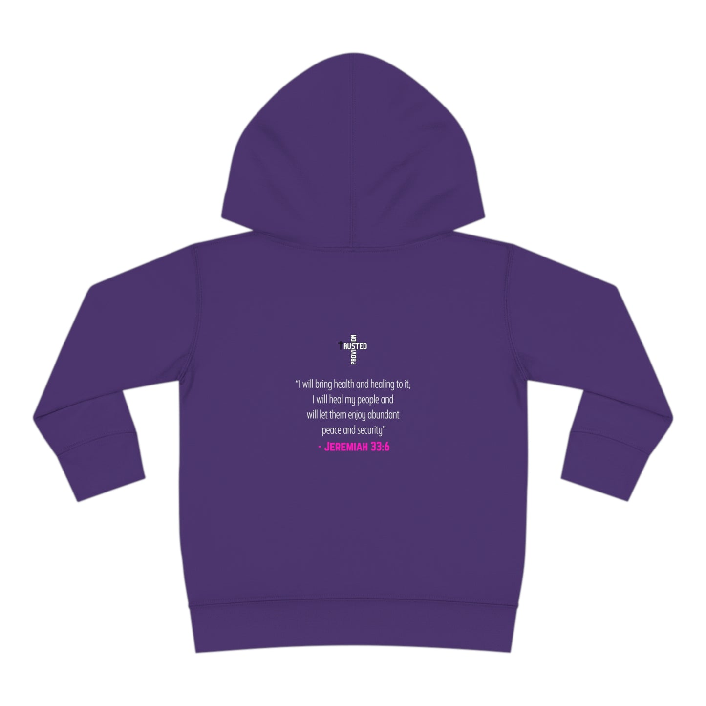 I'm living proof...Jesus Heals- Toddler Pullover Hoodie (pink letters)