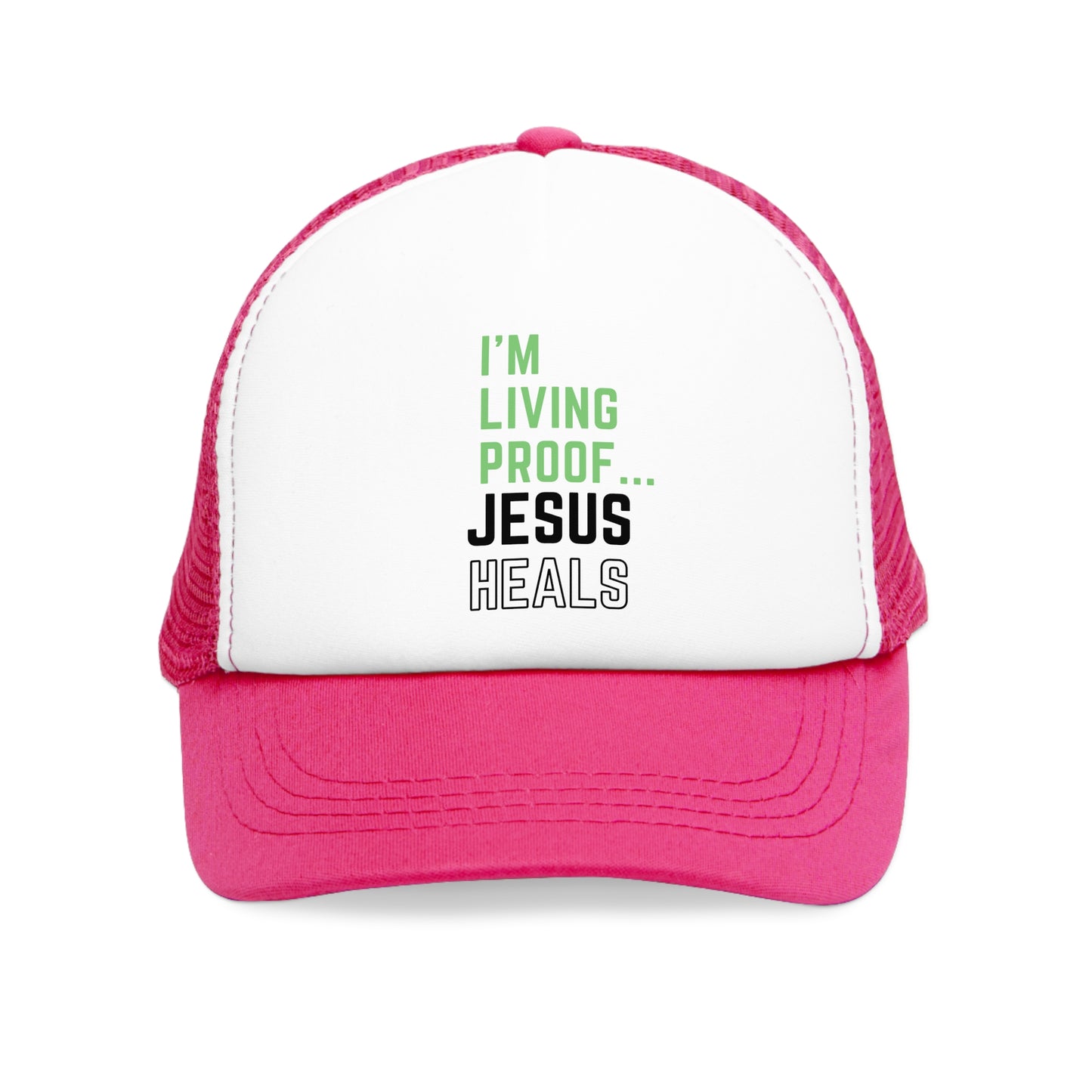 I am living proof...Jesus Heals- Mesh Cap