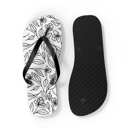 Trusted Provision- Flip Flops (black flowers)