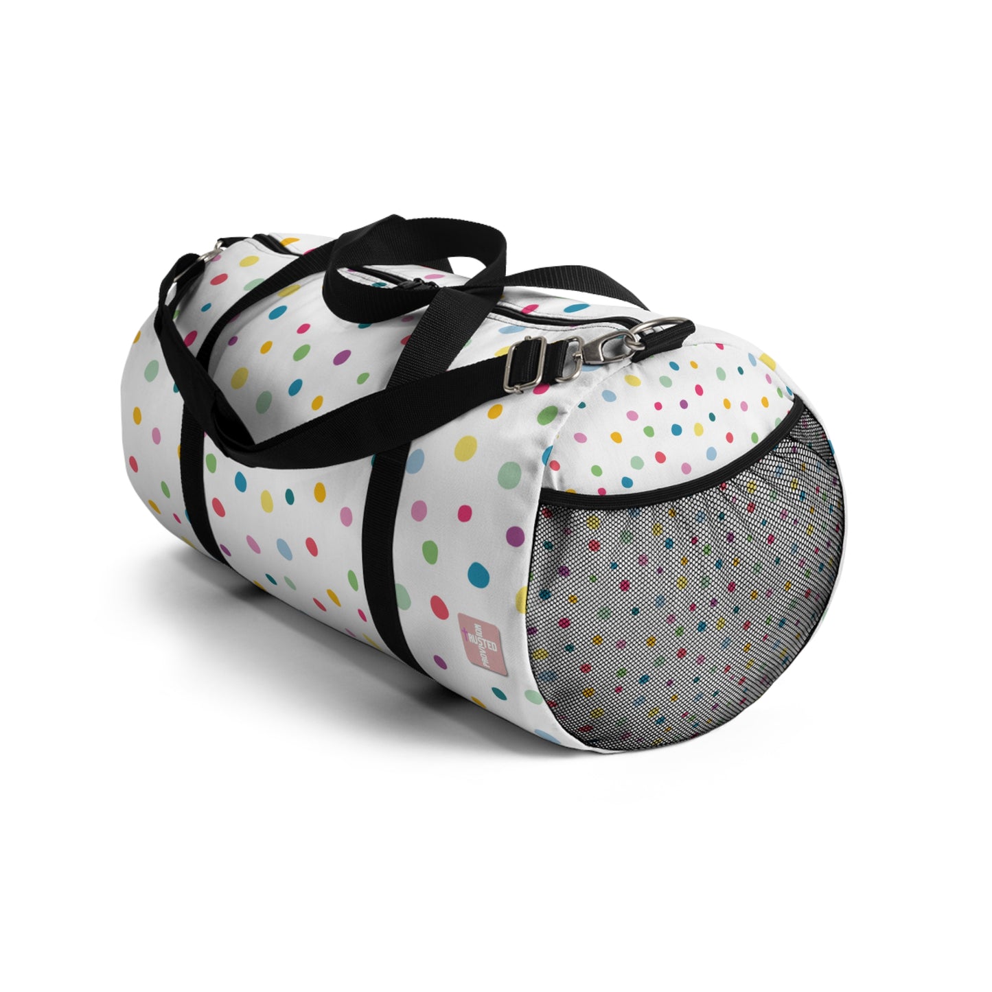 I am living proof...Jesus Heals- Duffel Bag (polka dots)