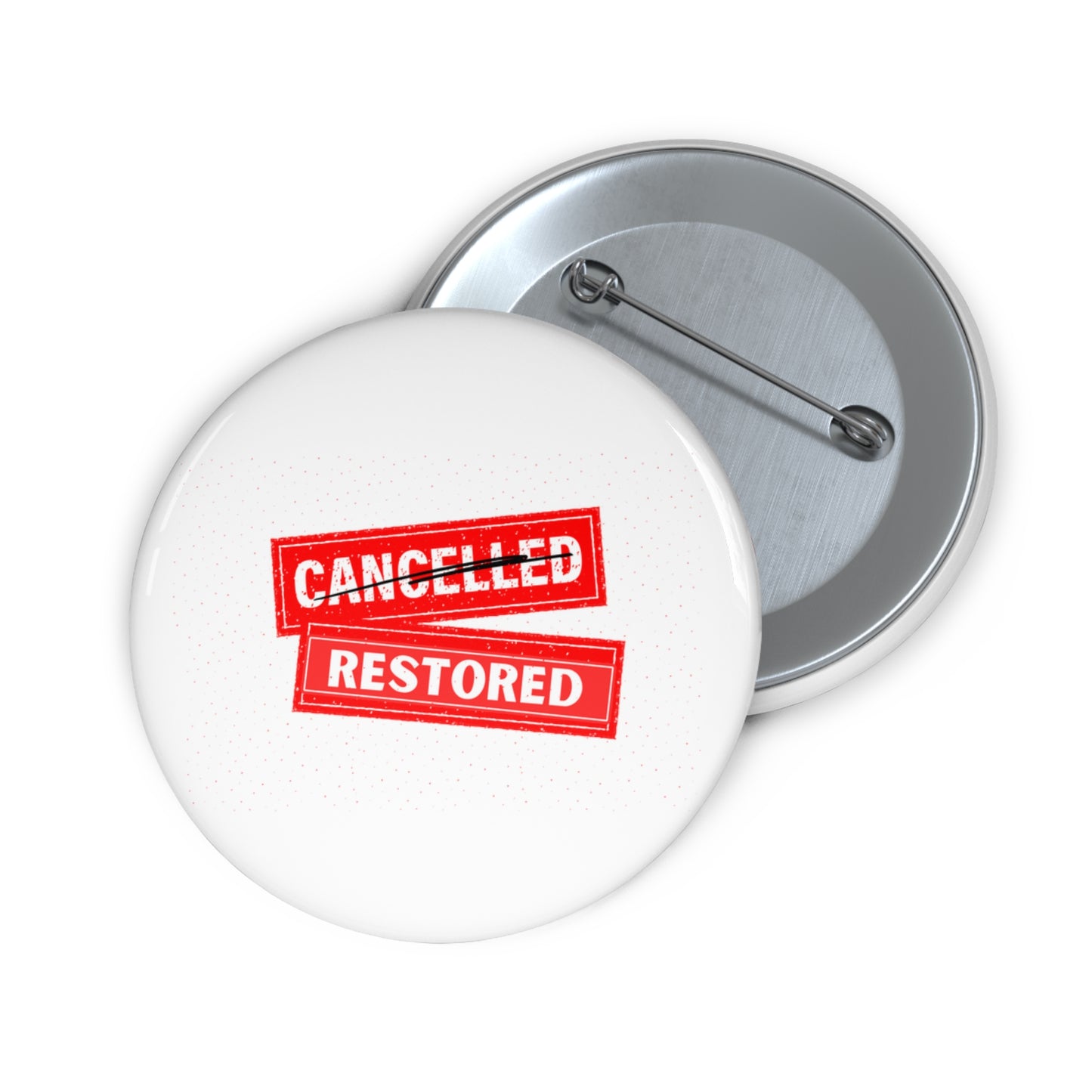 Restored- Pin Button (white)