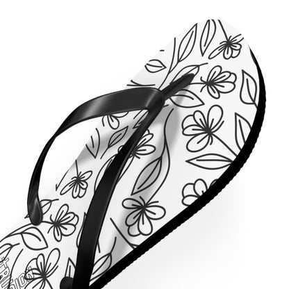 Trusted Provision- Flip Flops (black flowers)