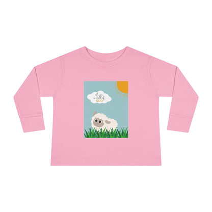 I am a child of God- Toddler Long Sleeve Tee (adorable sheep)