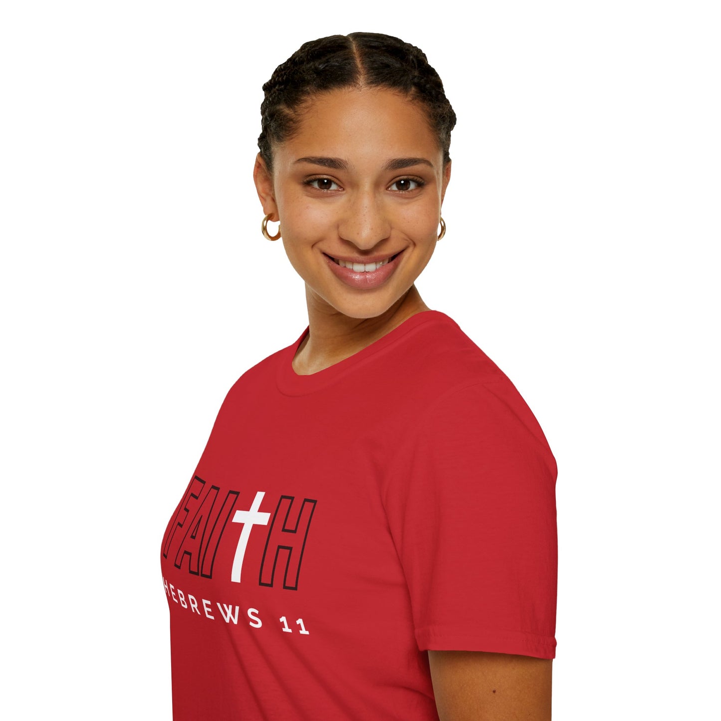 FAITH/HEBREWS 11- Unisex Softstyle T-Shirt (black & white)
