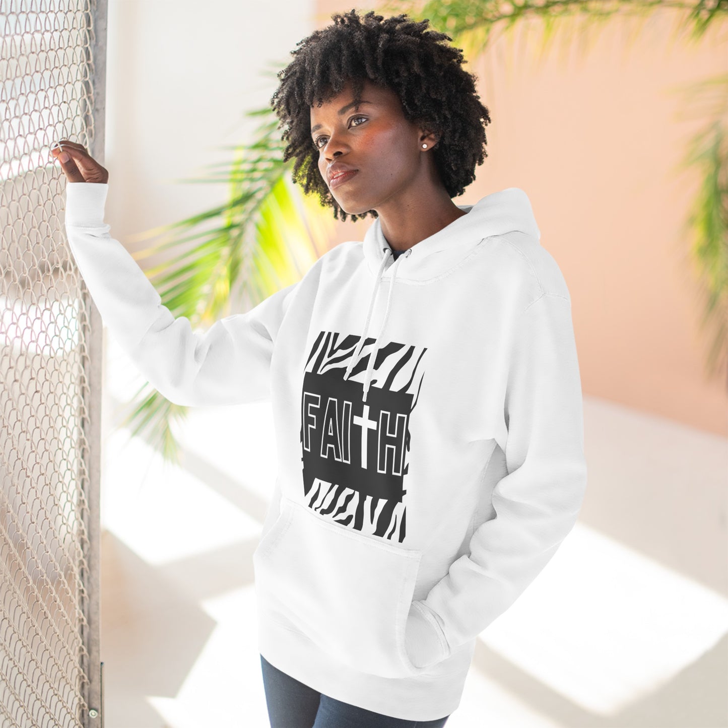 FAITH/Hebrews 11- Unisex Premium Pullover Hoodie (zebra)