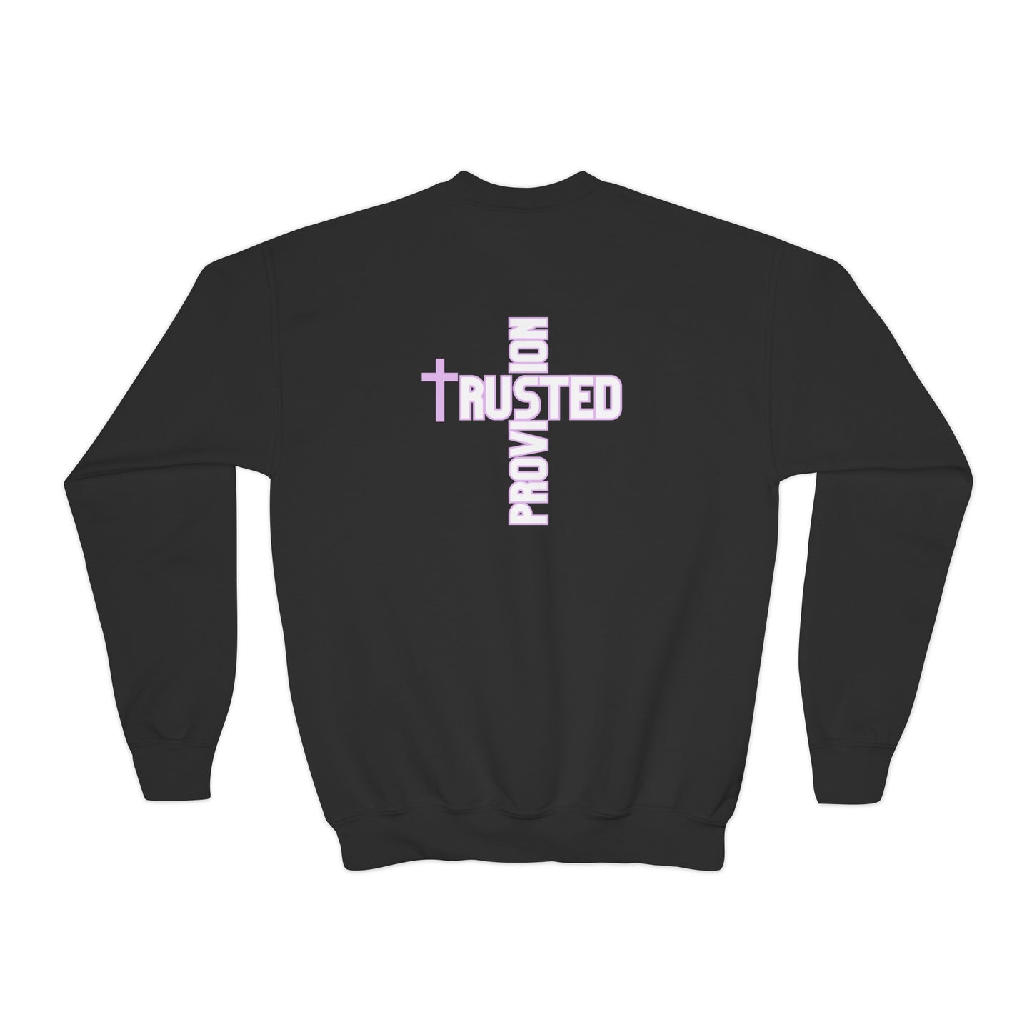 FAITH/Hebrews 11- Youth Crewneck Sweatshirt (lilac letters)