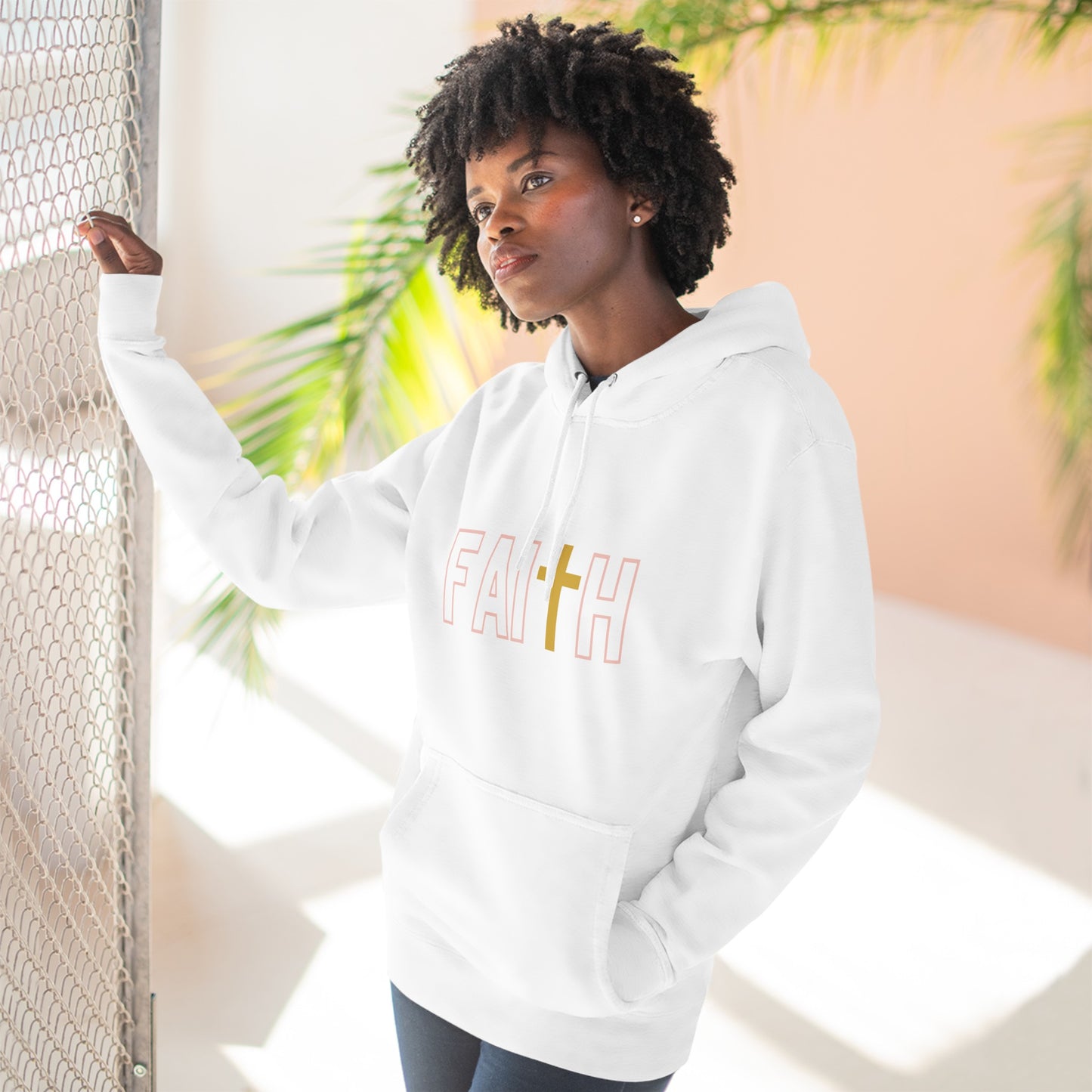 FAITH/Hebrews 11- Unisex Premium Pullover Hoodie (gold)