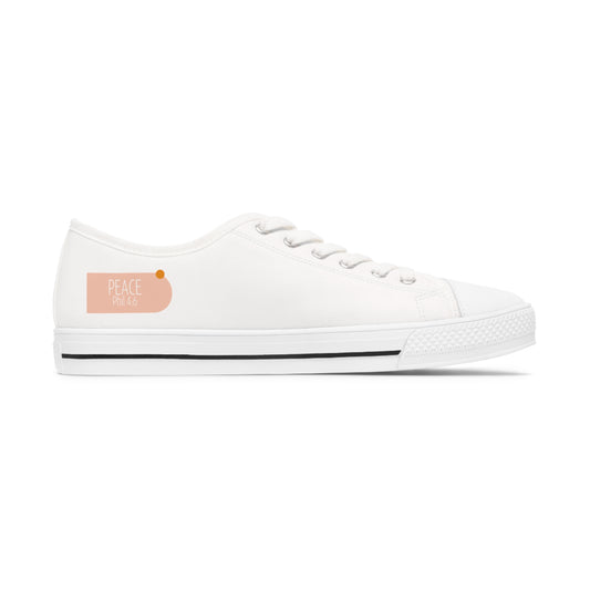 Peace (Phil 4:6)- Women's Low Top Sneakers (white)