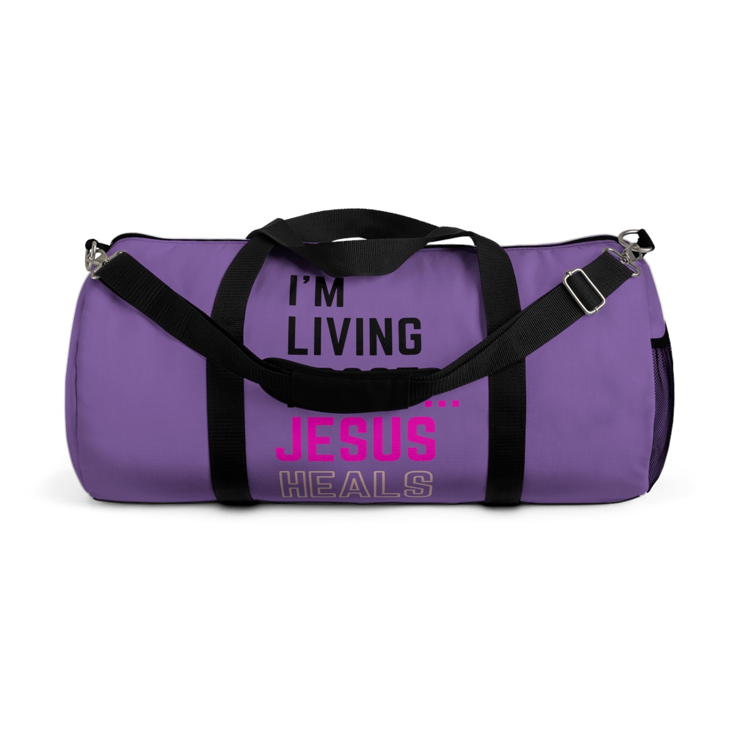 I'm living proof...Jesus Heals - Duffel Bag (purple)