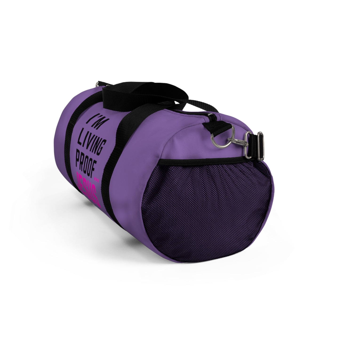 I'm living proof...Jesus Heals - Duffel Bag (purple)