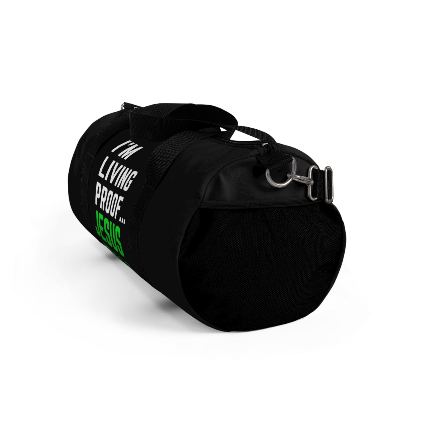 I'm living proof...Jesus Heals - Duffel Bag (black/neon)