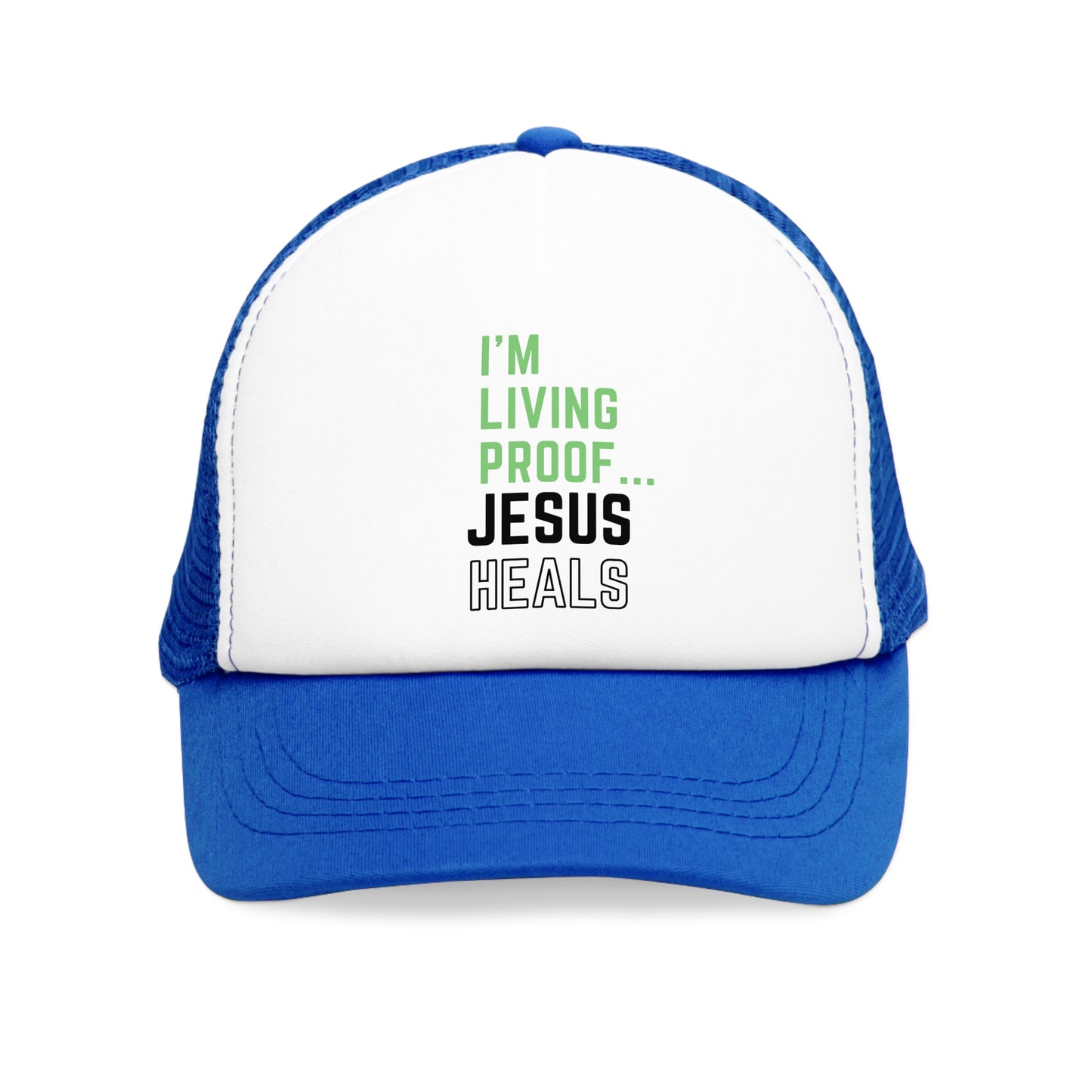 I am living proof...Jesus Heals- Mesh Cap