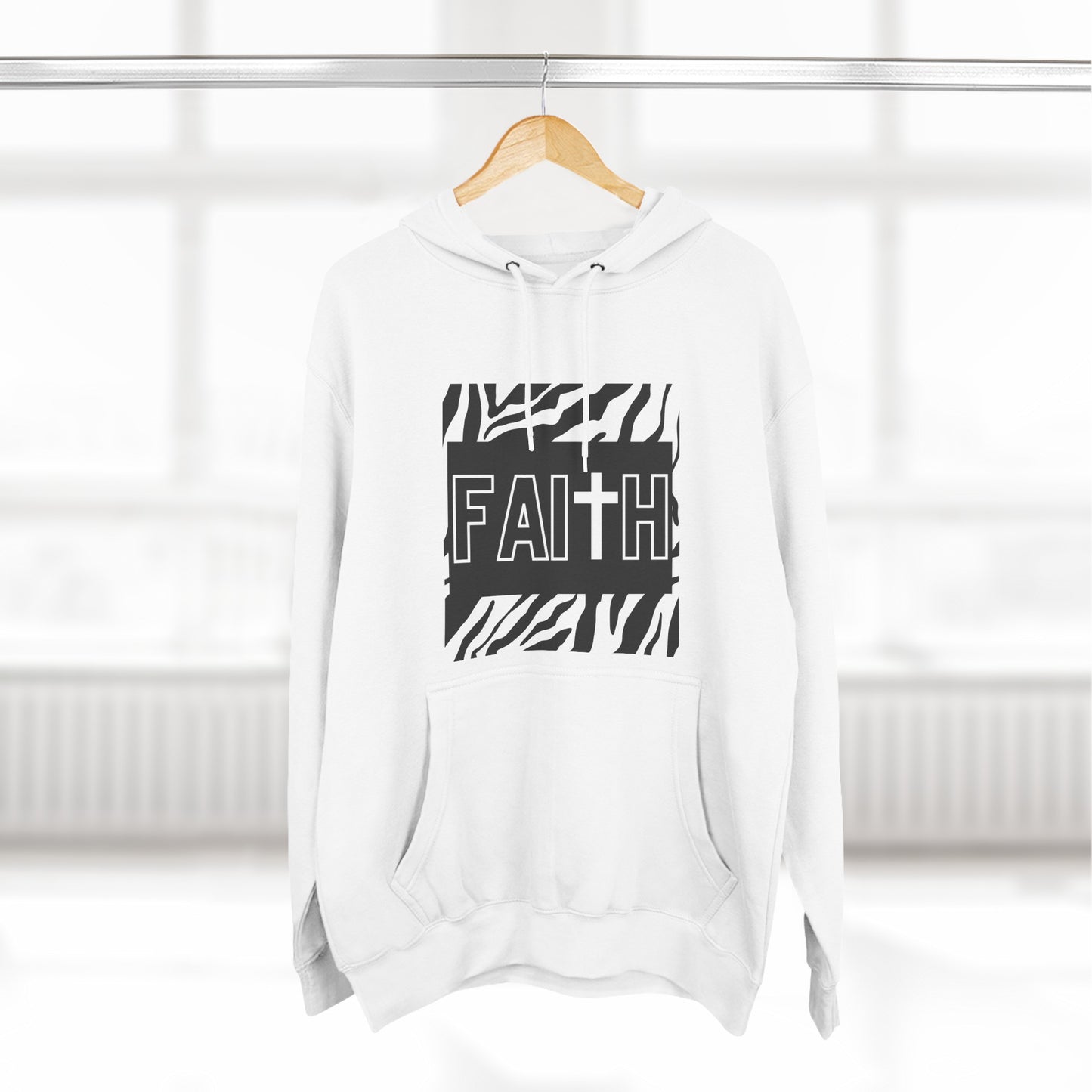 FAITH/Hebrews 11- Unisex Premium Pullover Hoodie (zebra)