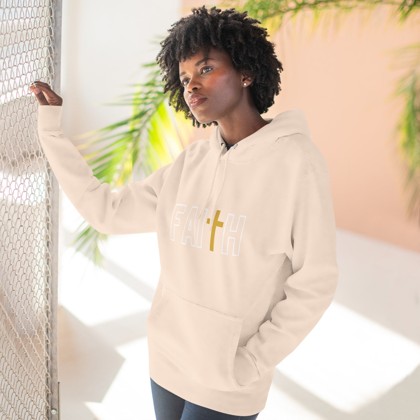 FAITH/Hebrews 11- Unisex Premium Pullover Hoodie (gold)