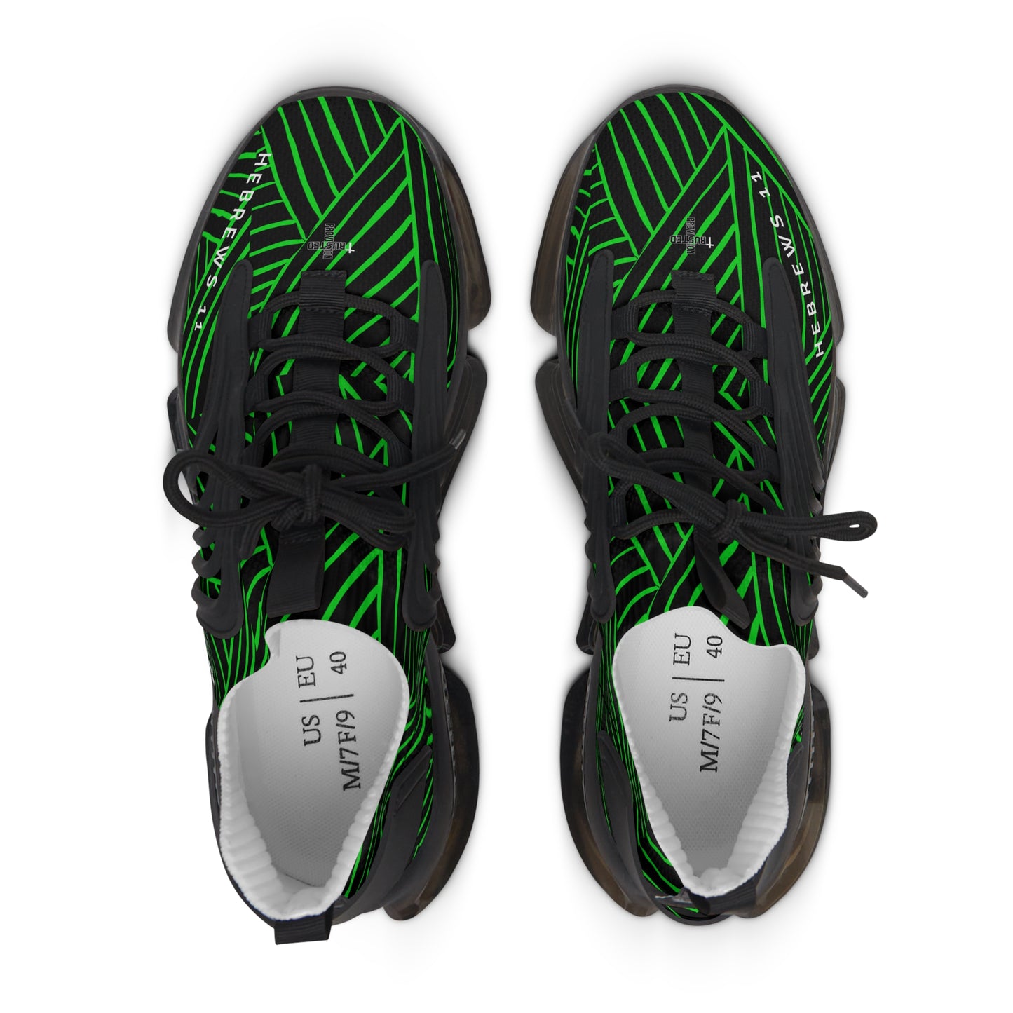 FAITH/Hebrews 11- Women's Sneakers (green lines)