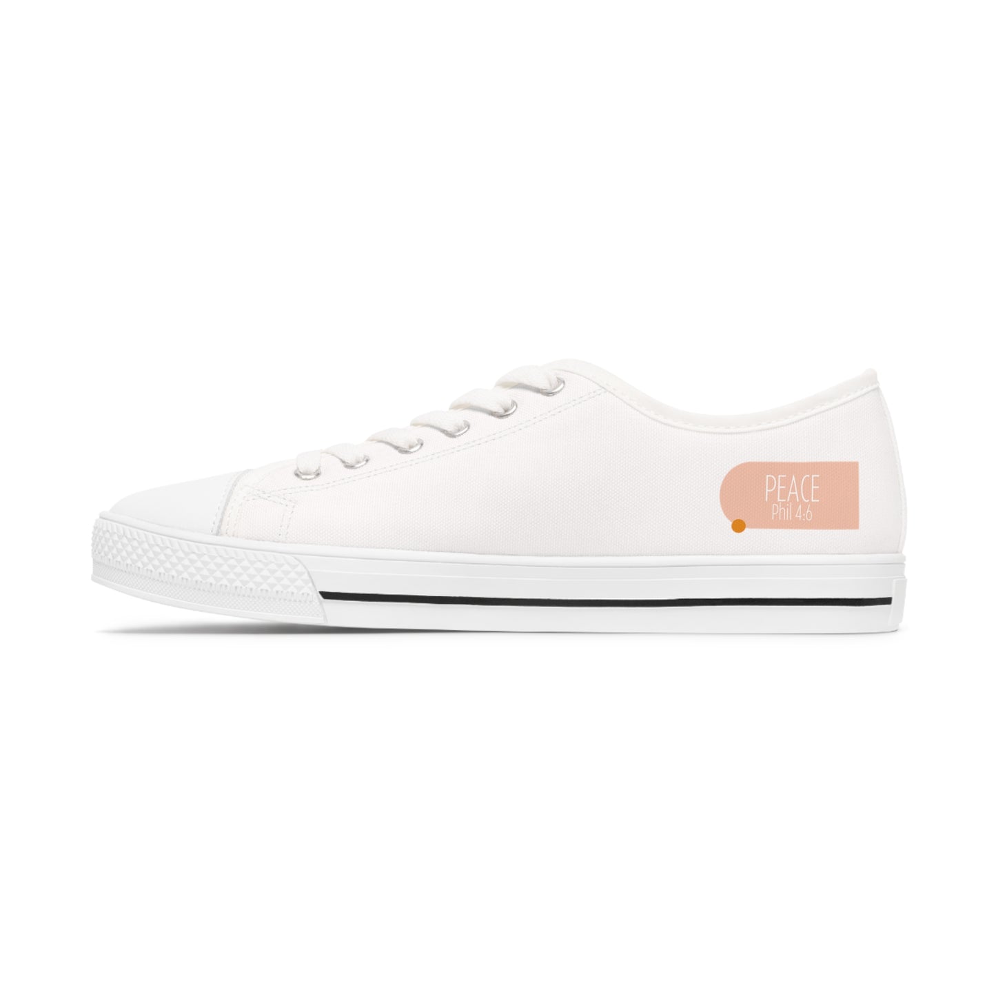 Peace (Phil 4:6)- Women's Low Top Sneakers (white)