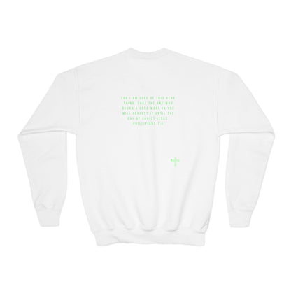 Work in Progress- Youth Crewneck Sweatshirt (neon green)