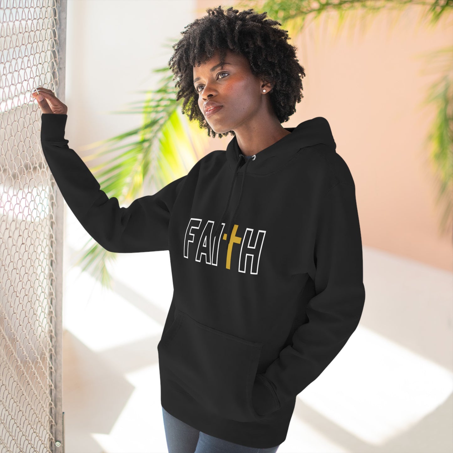 FAITH/Hebrews 11- Unisex Premium Pullover Hoodie (gold)