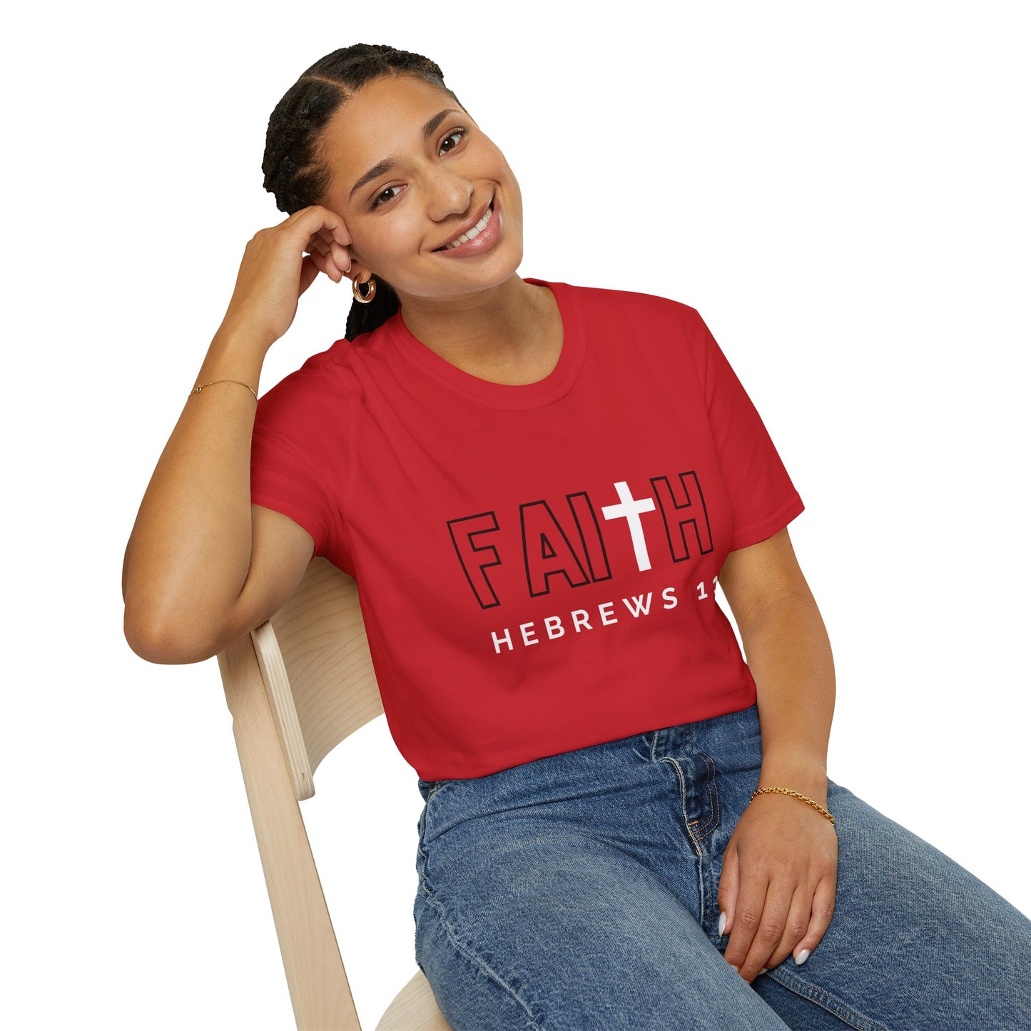 FAITH/HEBREWS 11- Unisex Softstyle T-Shirt (black & white)