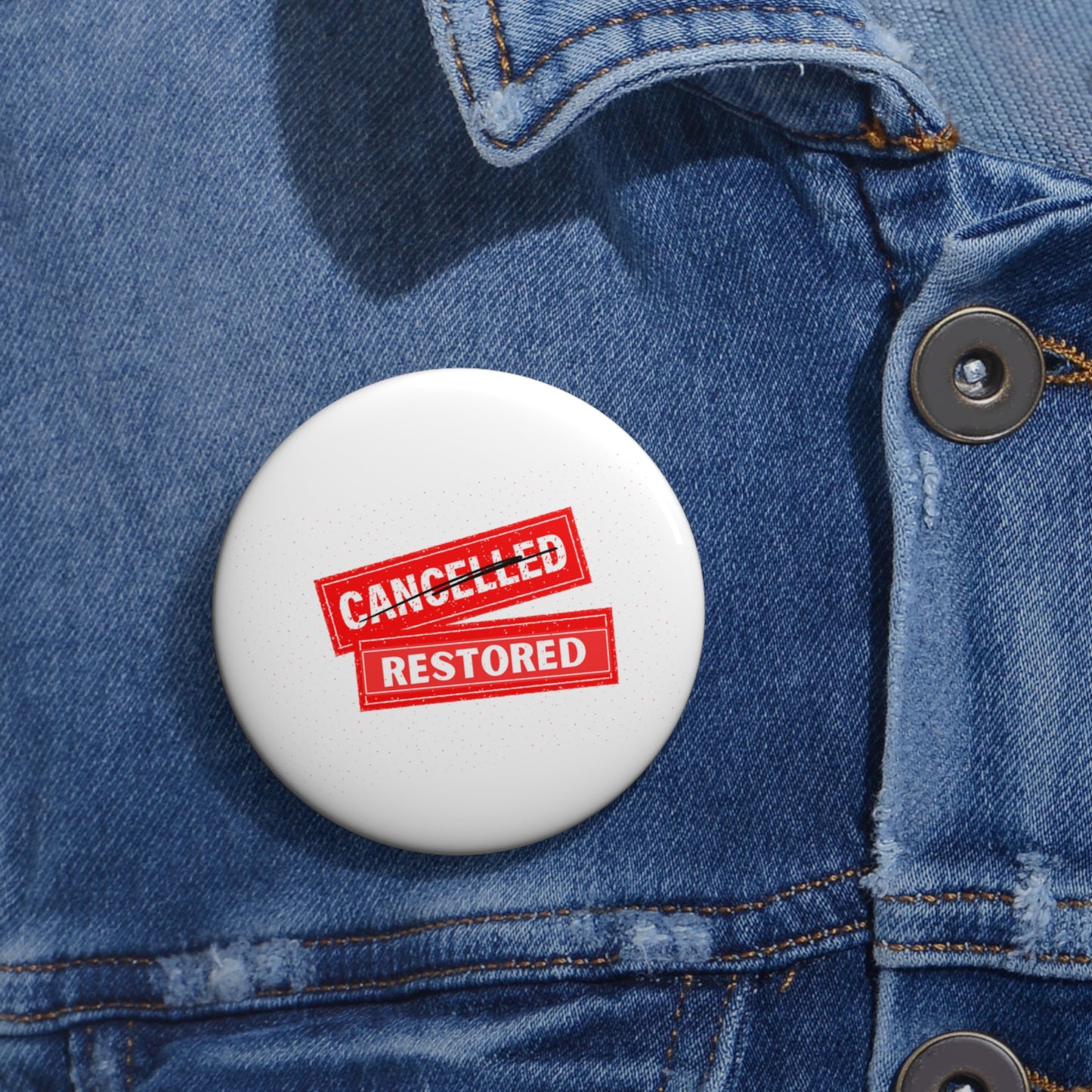 Restored- Pin Button (white)