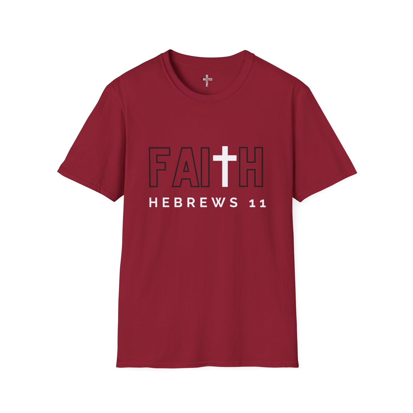FAITH/HEBREWS 11- Unisex Softstyle T-Shirt (black & white)