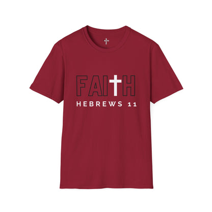 FAITH/HEBREWS 11- Unisex Softstyle T-Shirt (black & white)