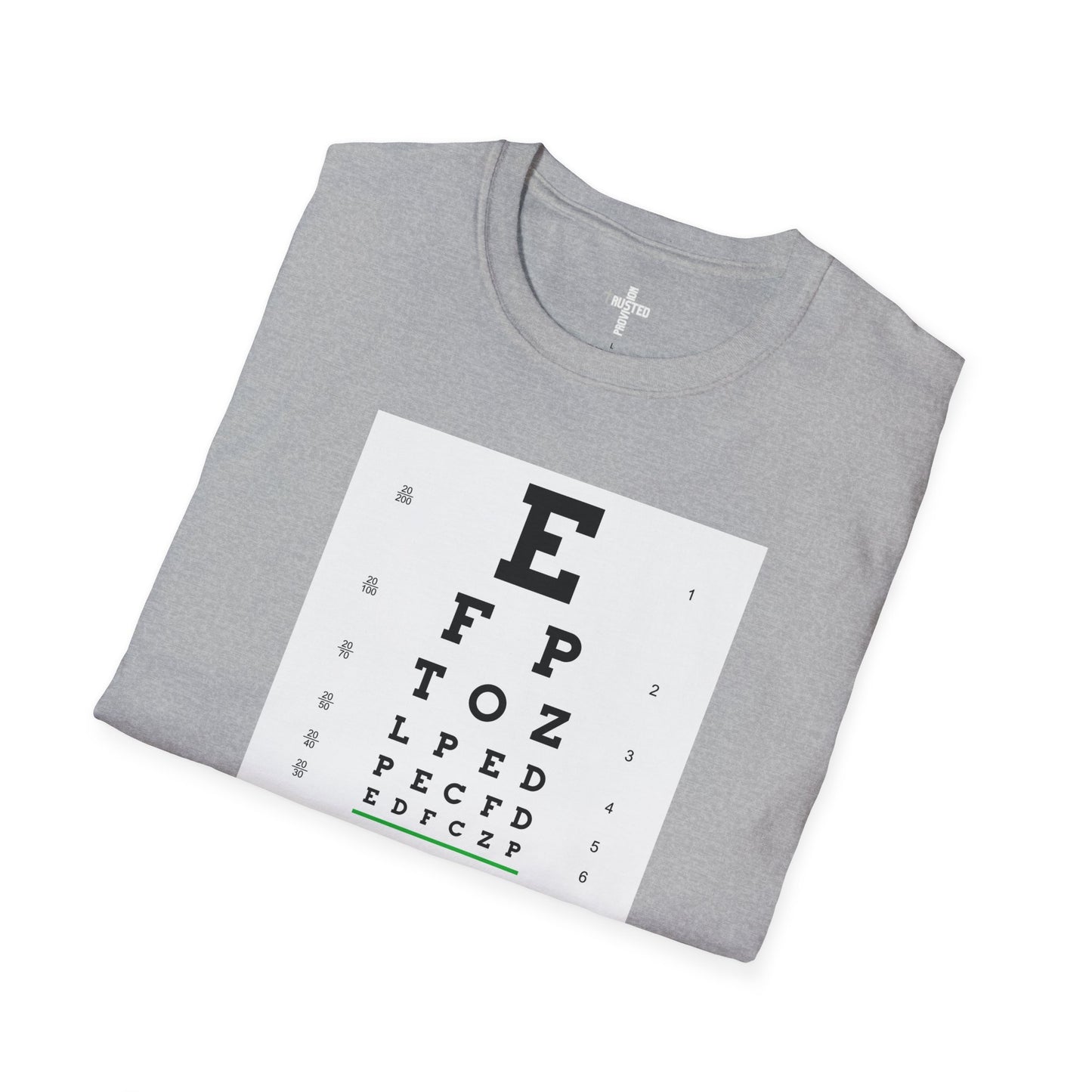 I will walk by FAITH- Unisex Softstyle T-Shirt (eye chart)