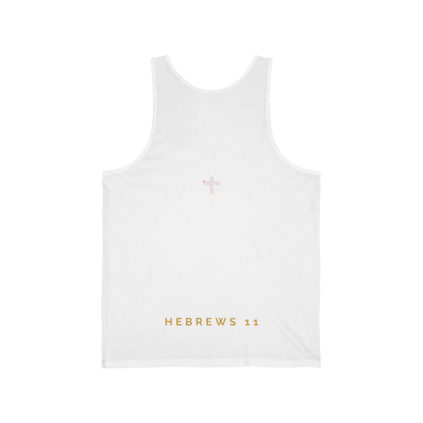 FAITH/Hebrews 11- Women's Jersey Tank (rose & gold)