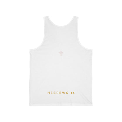 FAITH/Hebrews 11- Women's Jersey Tank (rose & gold)