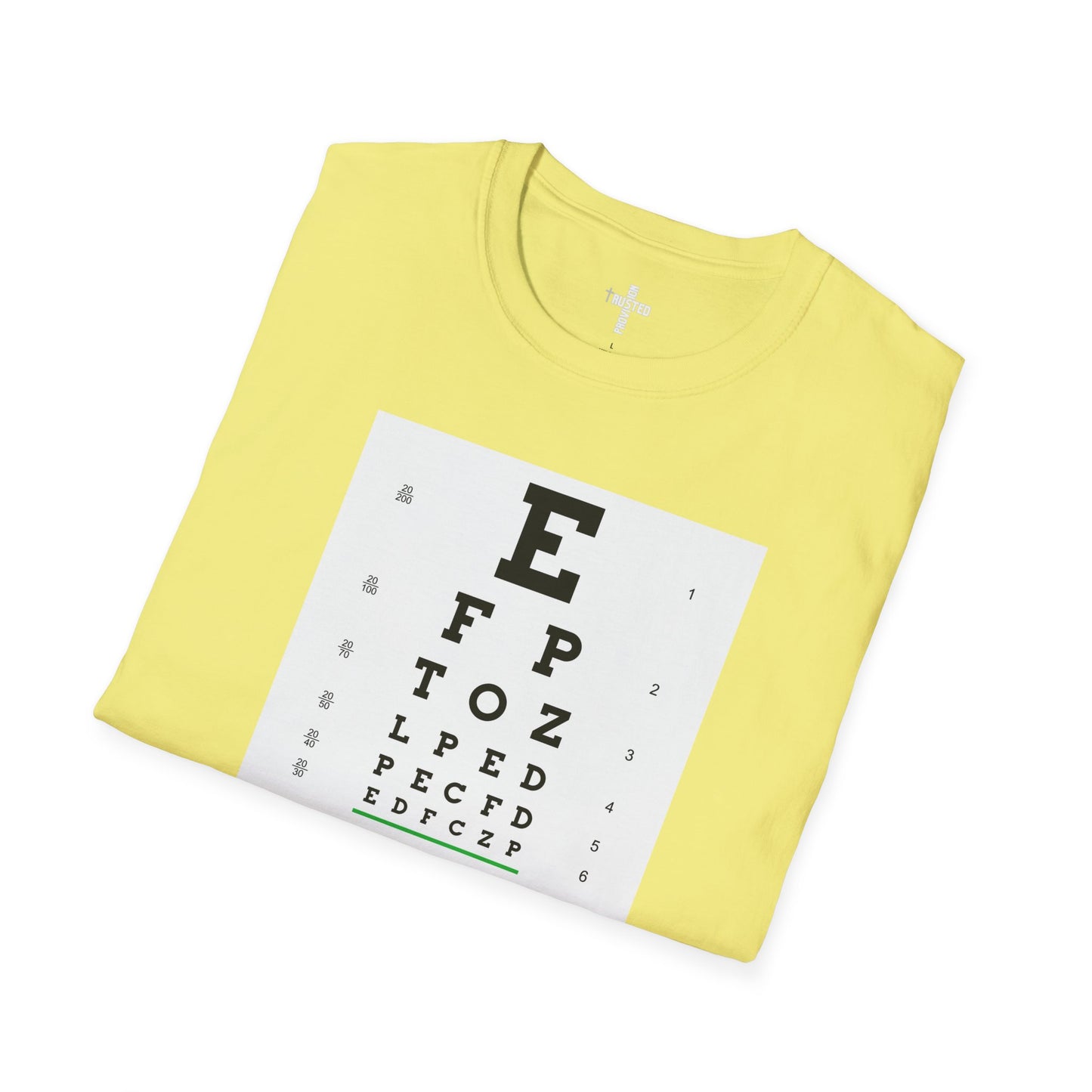 I will walk by FAITH- Unisex Softstyle T-Shirt (eye chart)