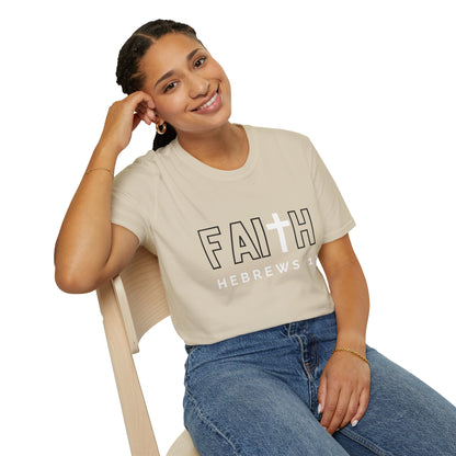 FAITH/HEBREWS 11- Unisex Softstyle T-Shirt (black & white)