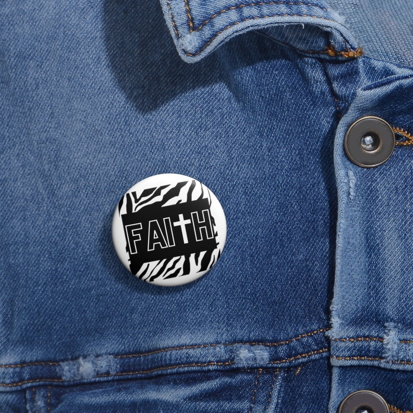 FAITH/Hebrews 11- Pin Button (zebra)