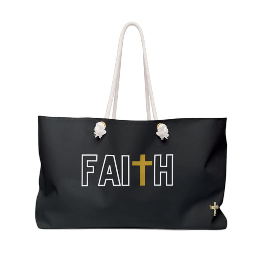 FAITH/Hebrews 11- Weekender Bag (black/white/gold)