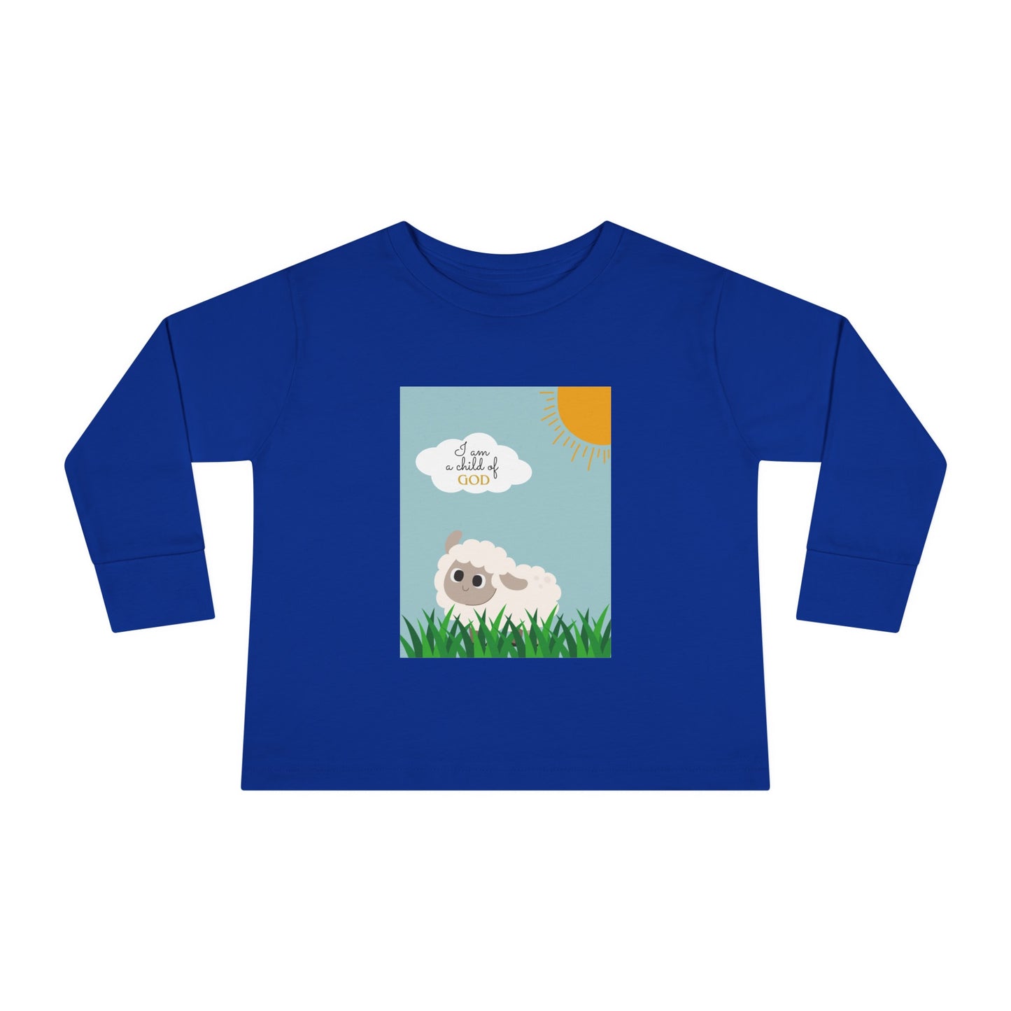 I am a child of God- Toddler Long Sleeve Tee (adorable sheep)