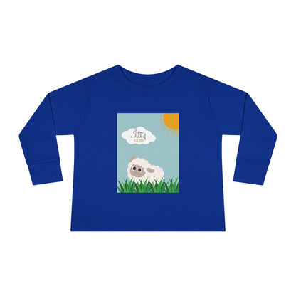 I am a child of God- Toddler Long Sleeve Tee (adorable sheep)
