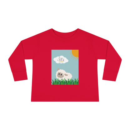 I am a child of God- Toddler Long Sleeve Tee (adorable sheep)
