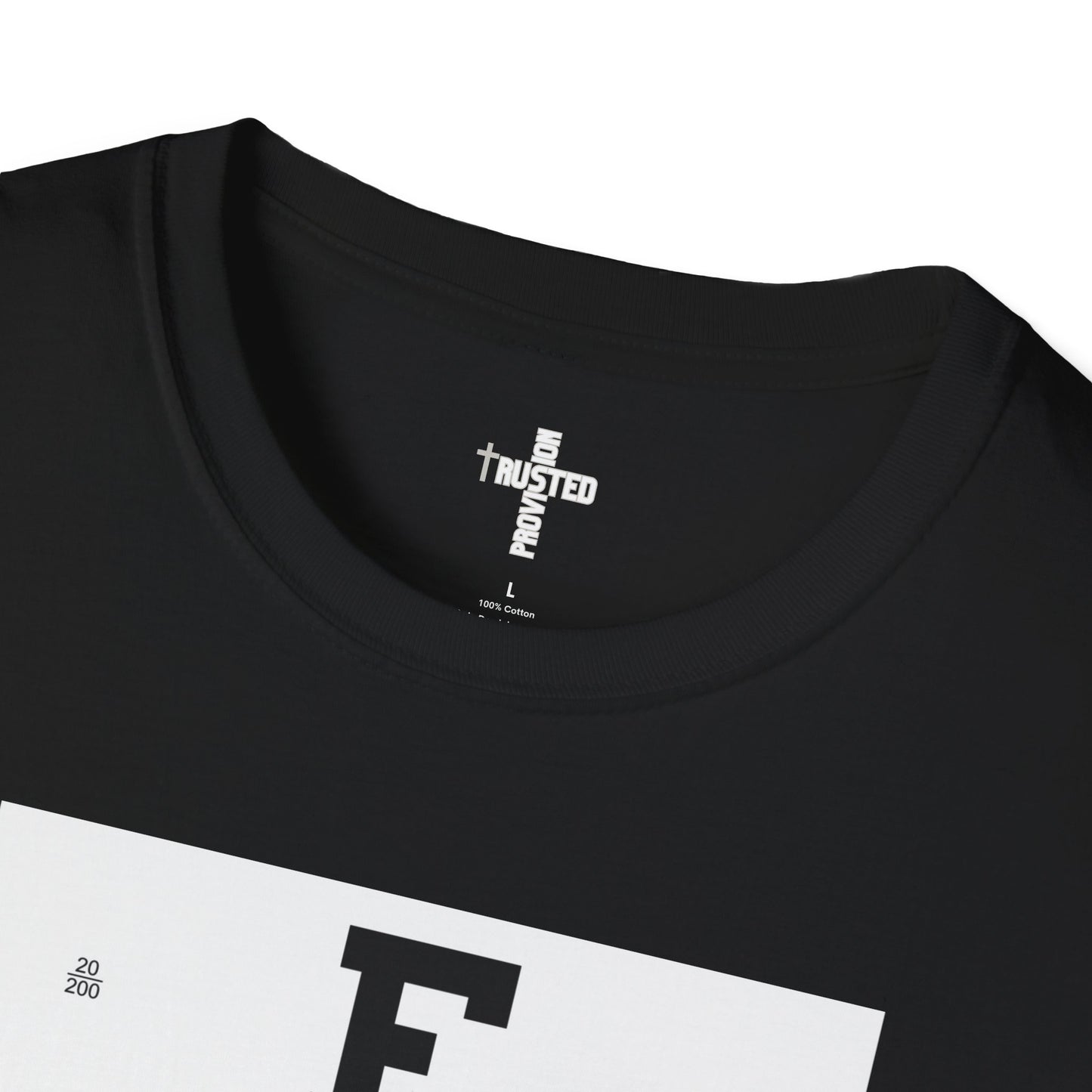 I will walk by FAITH- Unisex Softstyle T-Shirt (eye chart)