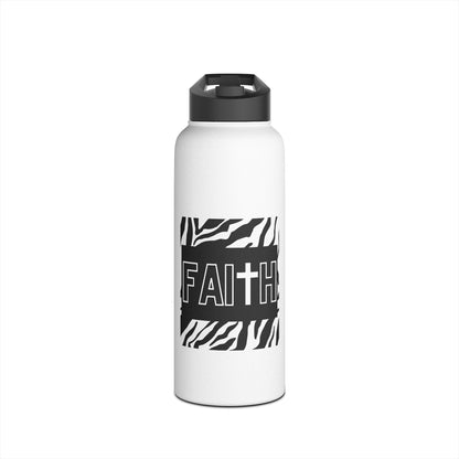 FAITH/Hebrews 11- Stainless Steel Bottle (white/zebra)