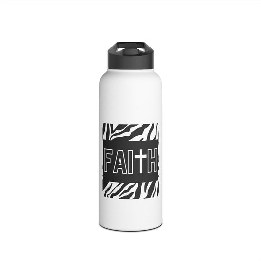 FAITH/Hebrews 11- Stainless Steel Bottle (white/zebra)