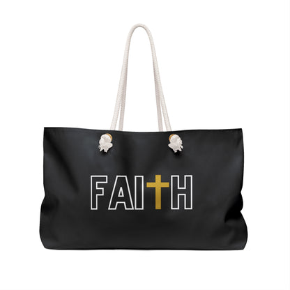 FAITH/Hebrews 11- Weekender Bag (black/white/gold)