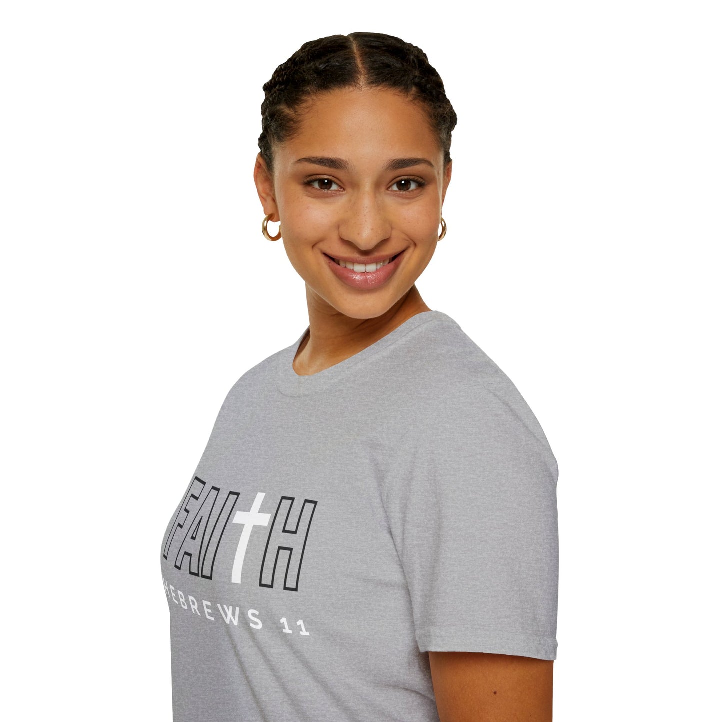 FAITH/HEBREWS 11- Unisex Softstyle T-Shirt (black & white)