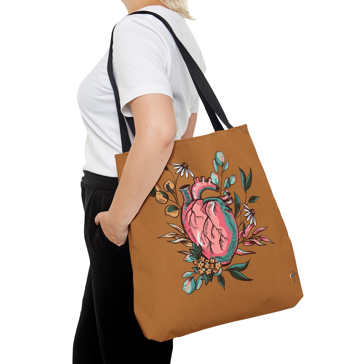 New Heart- Tote Bag (light brown)