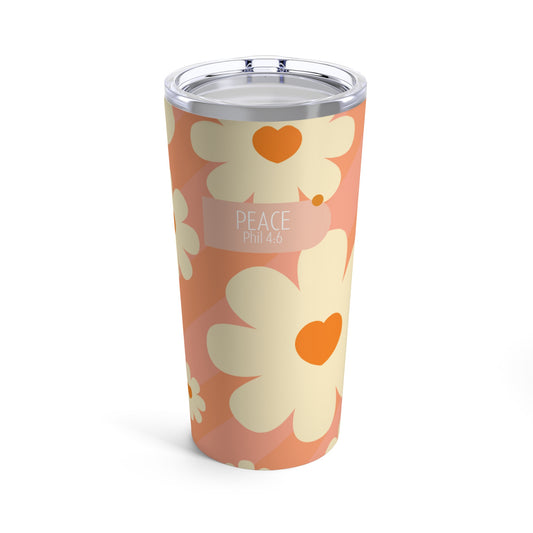 Peace (Phil 4:6)- 20oz Tumbler (hippie daisies)