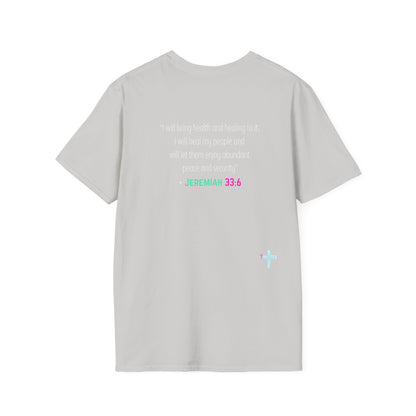 I am living proof...Jesus Heals- Women's Softstyle T-Shirt (electric)
