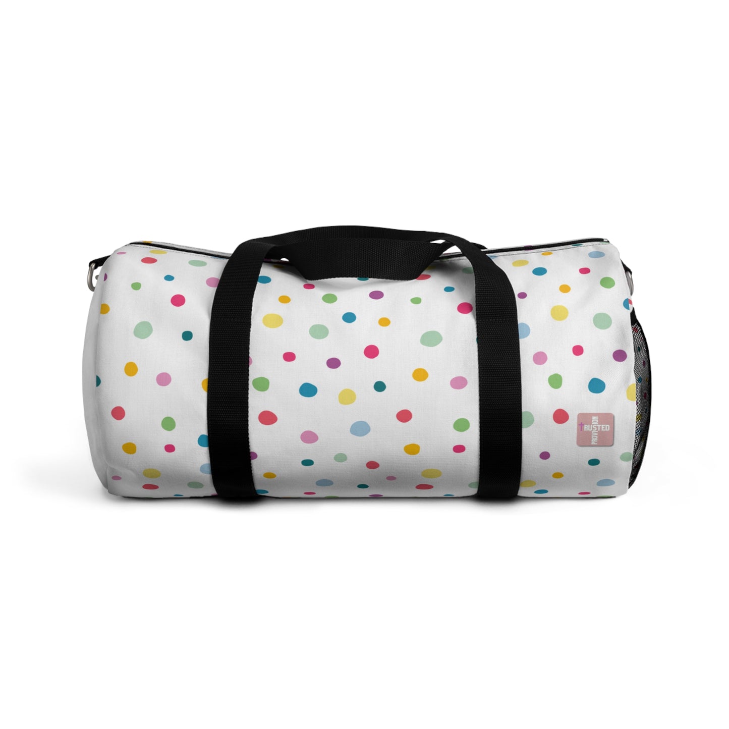 I am living proof...Jesus Heals- Duffel Bag (polka dots)