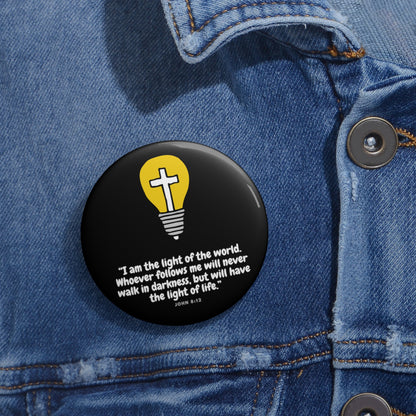 I am the light- Pin Button (black)