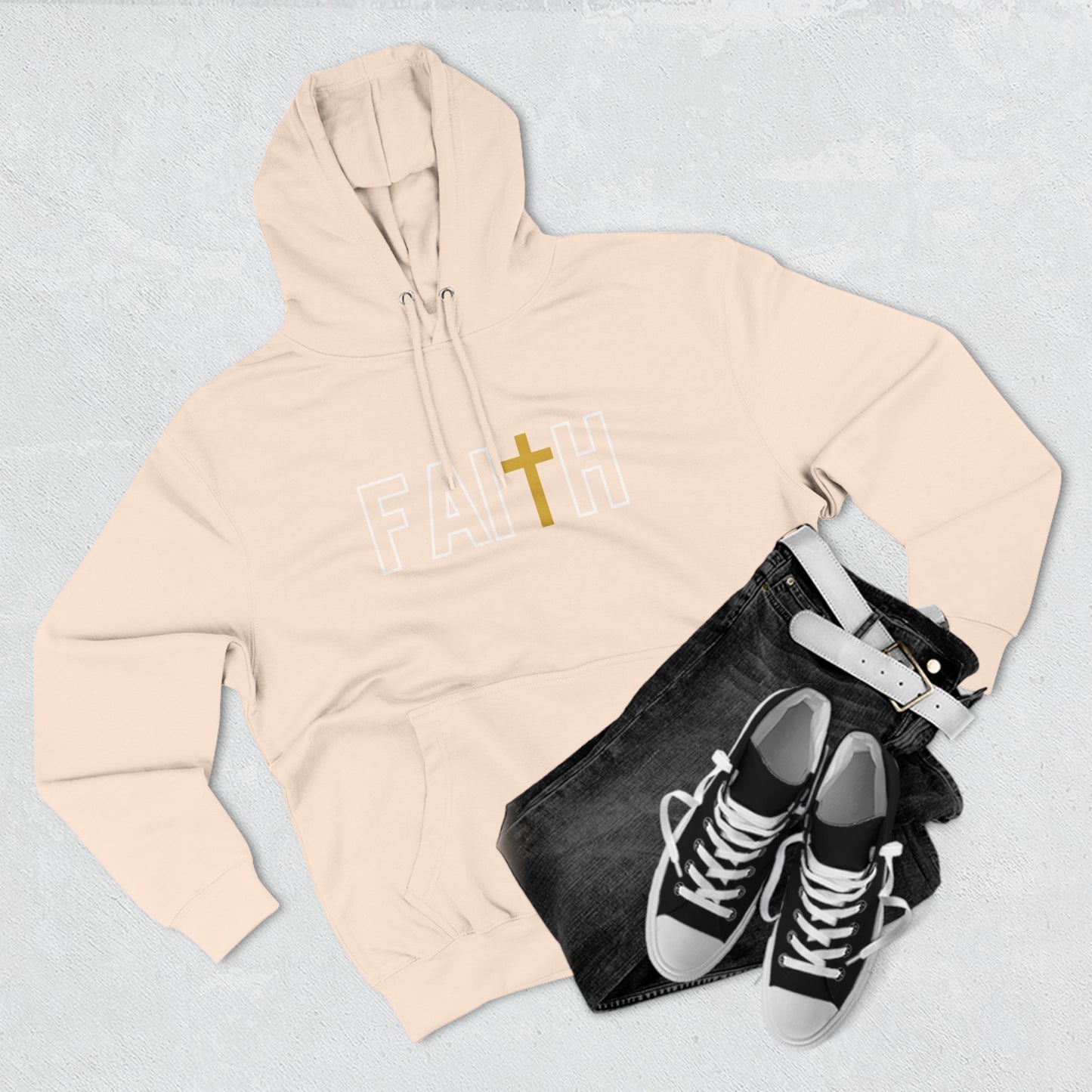 FAITH/Hebrews 11- Unisex Premium Pullover Hoodie (gold)