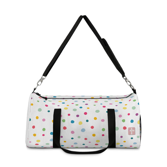 I am living proof...Jesus Heals- Duffel Bag (polka dots)