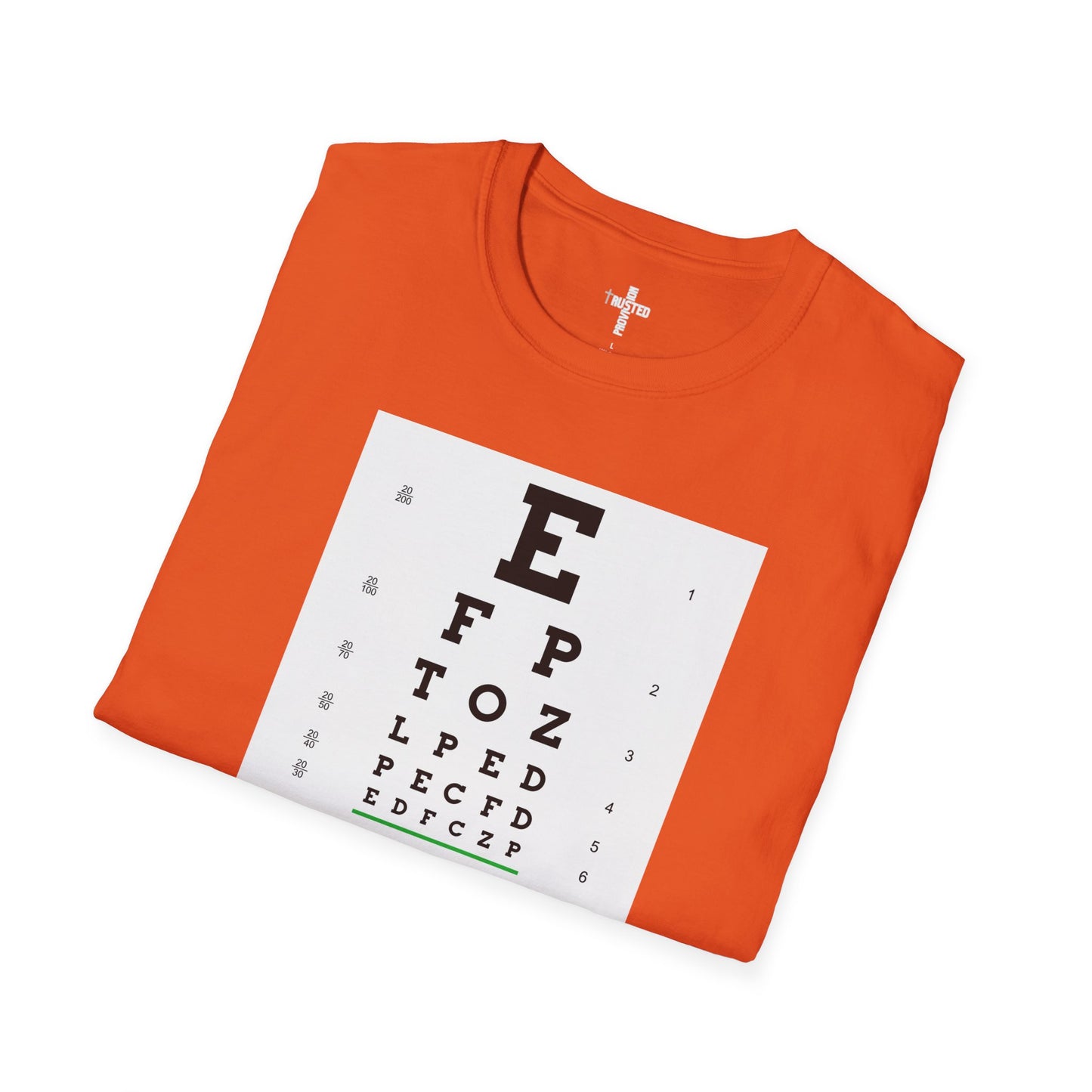 I will walk by FAITH- Unisex Softstyle T-Shirt (eye chart)