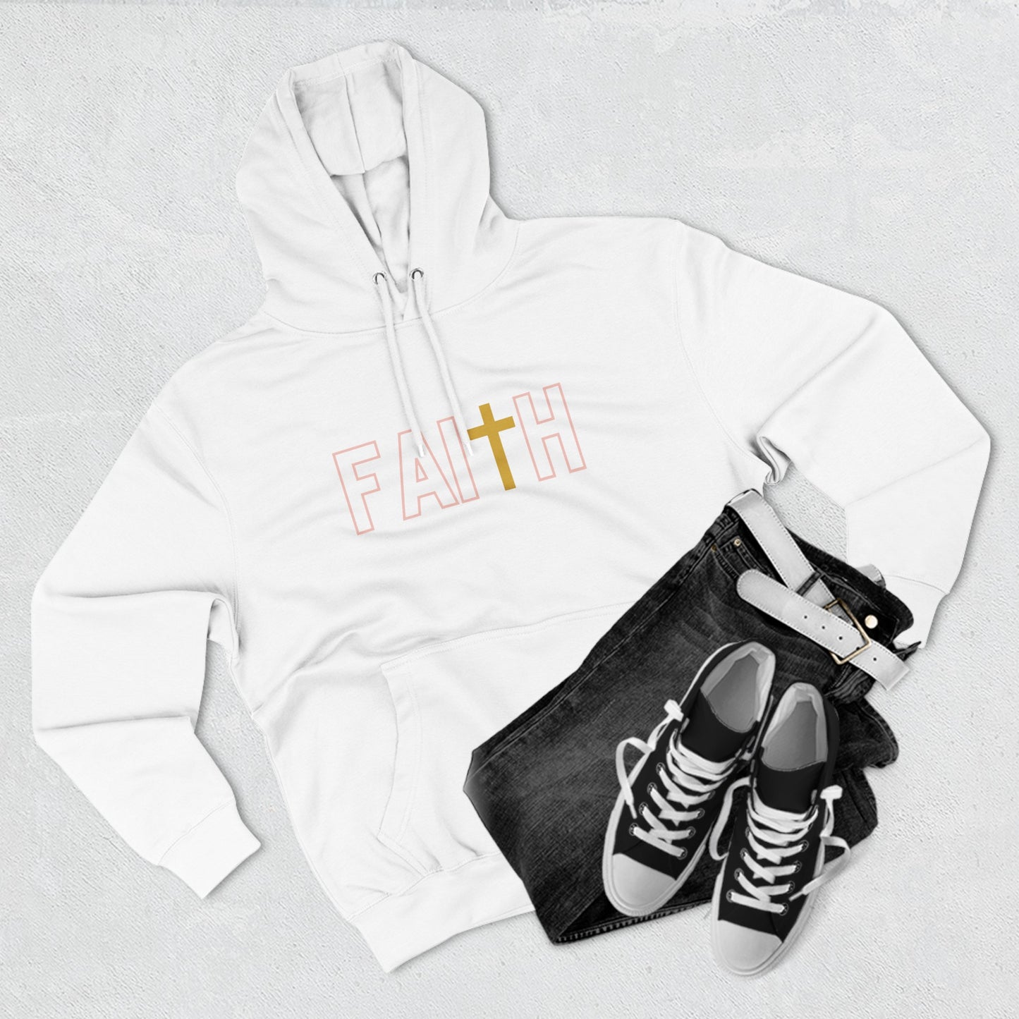 FAITH/Hebrews 11- Unisex Premium Pullover Hoodie (gold)